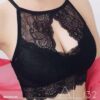 Áo lá ren cổ yếm nhẹ nhàng, sexy, gợi cảm-AL132 đen